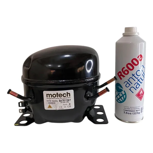Motocompresor 1/4 R600 Bocha Heladera Motor+ Lata R600a