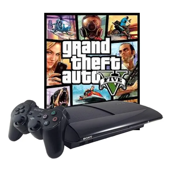 Sony PlayStation 3 Super Slim 500GB Grand Theft Auto V cor charcoal black 2013