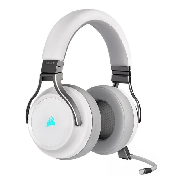 AURICULARES GAMER INALÁMBRICOS CORSAIR VIRTUOSO RGB WIRELESS WHITE CON LUZ LED