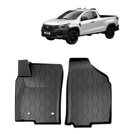 Jogo Tapete Fiat Strada Cabine Simples Plus Bandeja Borda 3d Preto
