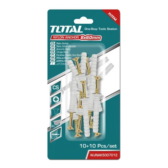 Set 10 Tacos Fisher 8mm + 10 Tornillos Pz 70mm