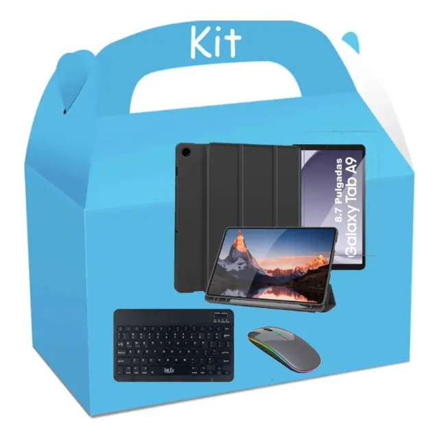 Kit Funda Tablet Samsung A9 8,7pulga +teclado +mouse +vidrio