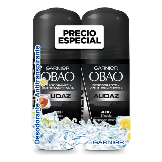2 Desodorantes Obao Audaz Roll-on 65 Gr C/u