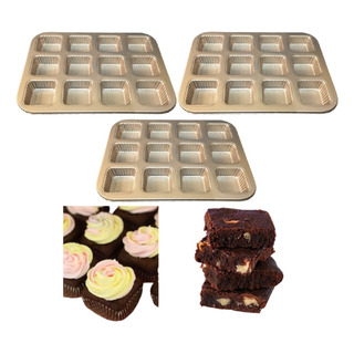 Set 3 Charolas Para Brownies O Cupcakes Cuadrados Con Ondas Set 3 Charolas Para Brownies O Cupcakes Cuadrados Con Ondas