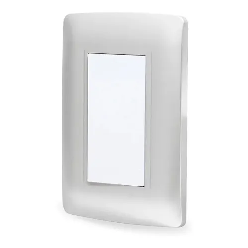 Placa Apagador Sencillo Sanelec Toscana Silver  