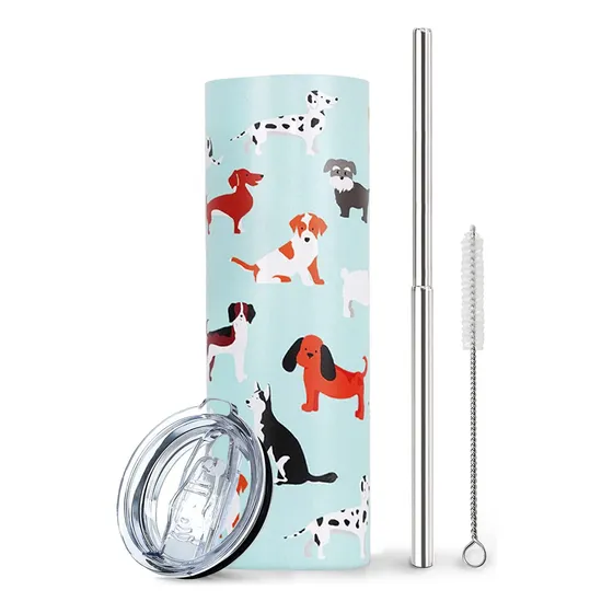 Mofvugz Vaso Para Perro Tapa Pajita Lindo Regalo Amante Niña