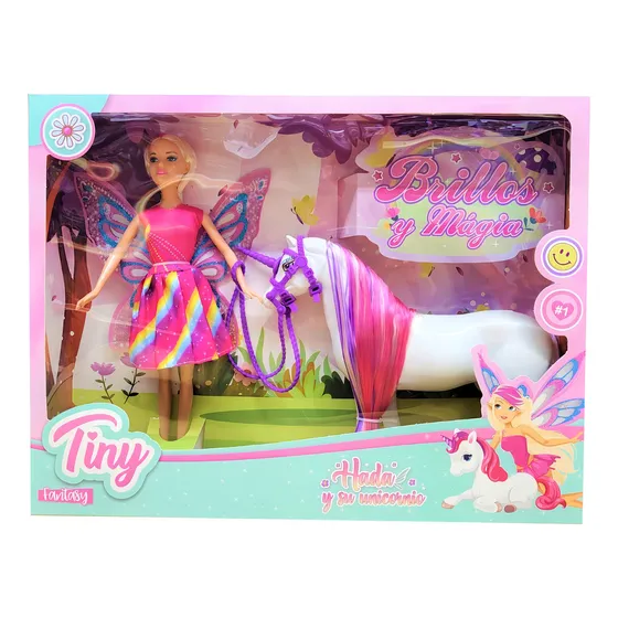 Muñeca Tiny Hada Y Su Unicornio Brillos Y Magia Cod 53902