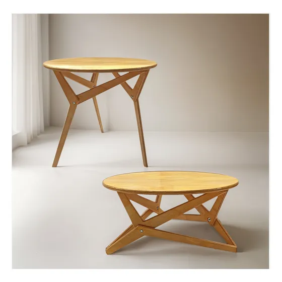 Mesa Living Ratona Redonda Auxiliar Plegable