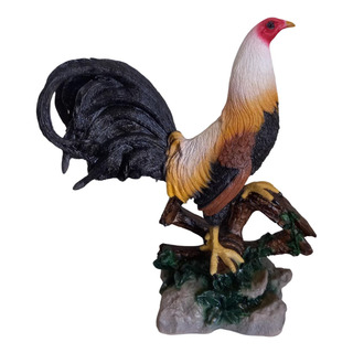 Gallo Sobre Rueda Figura De Resina 35 Cm Gallo Sobre Rueda Figura De Resina 35 Cm
