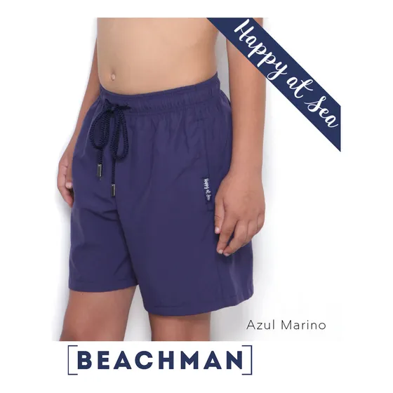 Beachman Short De Baño En Microfibra Unicolor - Slim Cut