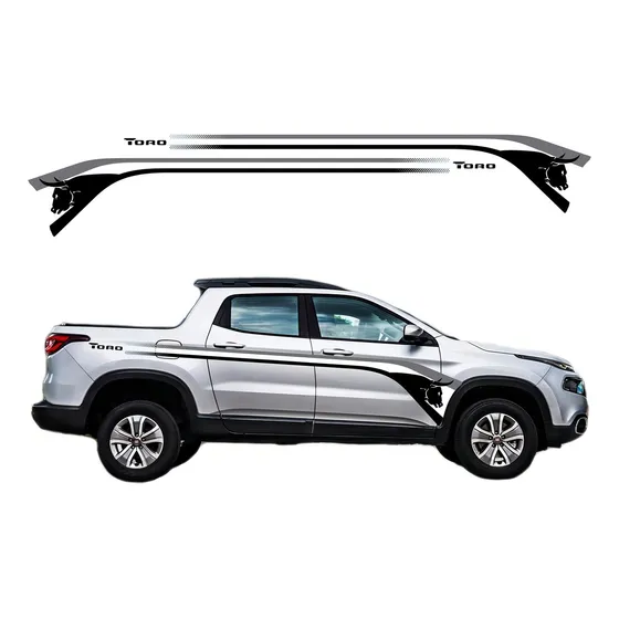 Kit de pegatinas de banda lateral personalizadas para Fiat Toro Ca11688