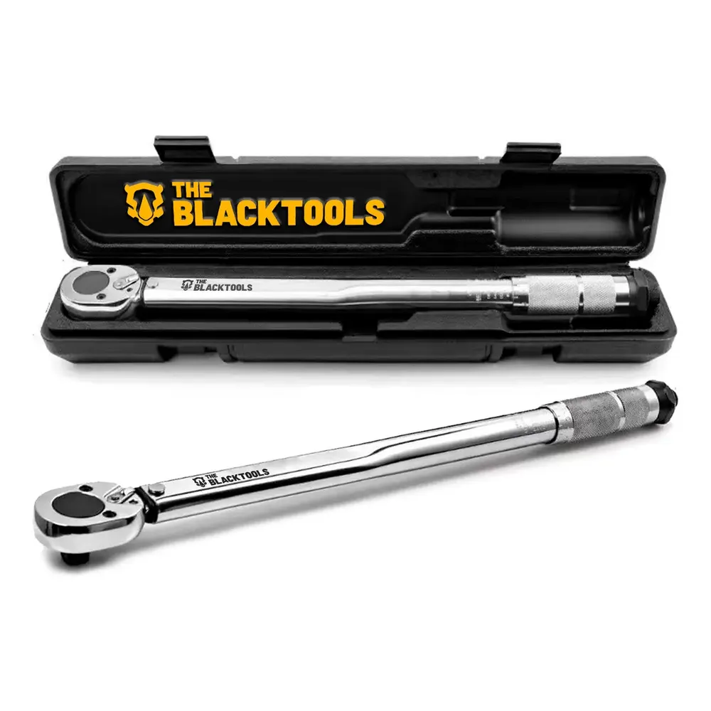 Torquímetro De Estalo Click Para Soquete 1/2 Pol 28-210 Nm 2.8 A 21kg Reversível Ajustável Com Estojo The Black Tools