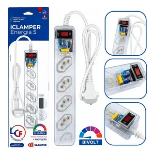 Clamper Filtro De Linha Clamper Dps Proteção Surtos 5 Tomadas 10a 3p