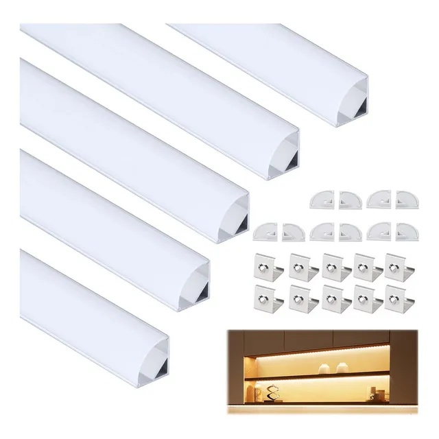 Perfil De Aluminio Difusor Curvo Cinta Led Esquinero 5 Mts