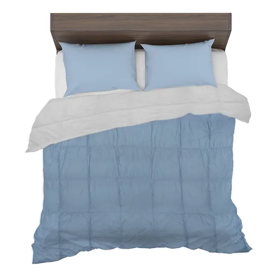 Acolchado Pluma 2 Plazas Dohler Home Class Ropa Cama Azul Color Índigo/gris Diseño De La Tela Liso