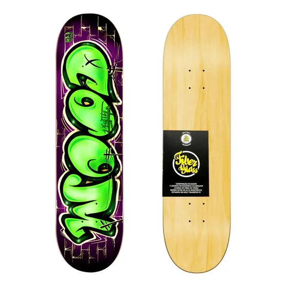 Shape Para Skate 8.0 Marfim Com Fiber Glass Wood Light