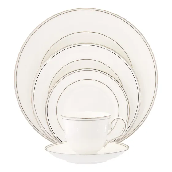 Cubiertos De Porcelana De Platino Federal Lenox De 5 Piezas,