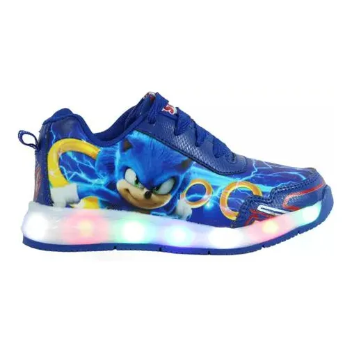 Tenis Niño Sonic Luces Led Velcro The Hedgehog Comodo 