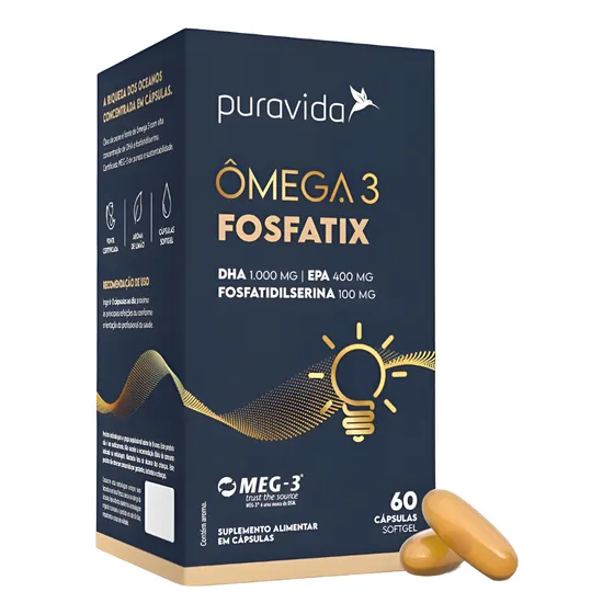 Ômega 3 Fosfatix Dha 1000mg C/ Fosfatidilserina  Pura Vida