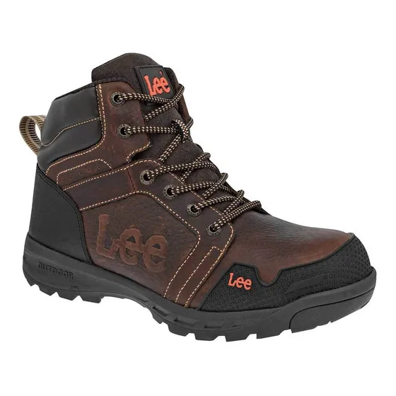 Botin Industrial De Lee Para Hombre Cafe 1253 T6