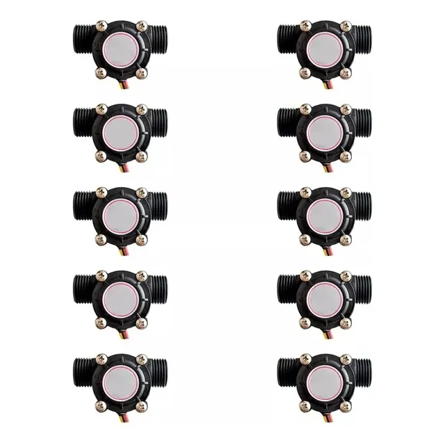 10 Pzas Sensor De Flujo De Agua Caudalimetro 1/2inch Yf-s201