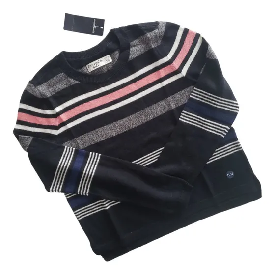Buzo De Punto Abercrombie Niña 11 Años Negro Rayas