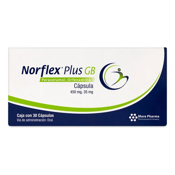 Norflex Plus Gb Cápsulas 450/35 Mg, 30 Cápsulas