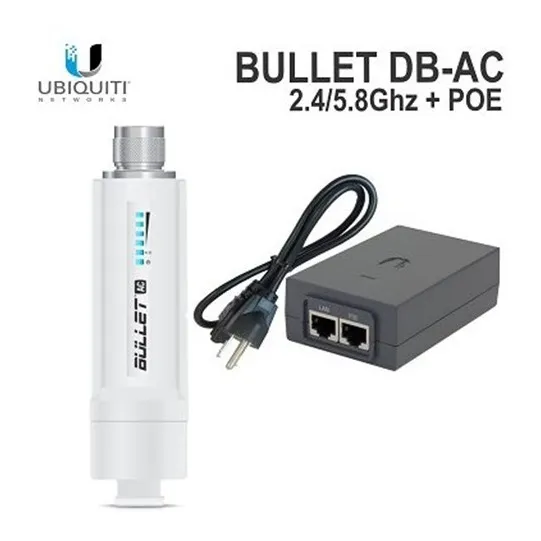 Ubiquiti Bullet Ac Airmax 22dbm Dual 2.4/5ghz Airos8 Con Poe