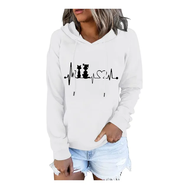 Sueter Casual Para Mujer Bolsillo Manga Larga Cordon Blusa