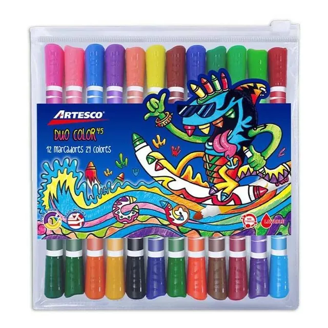 Plumón Duo Color X 12/24 Artesco