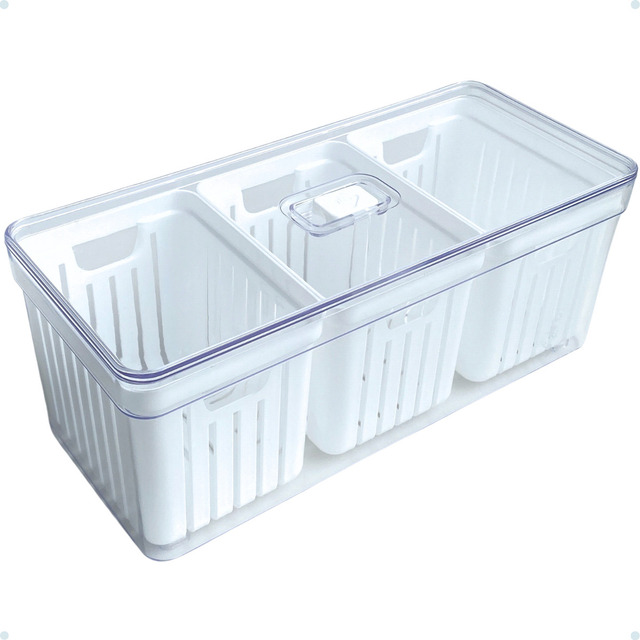 Organizador Geladeira Cozinha Armário Grande 3 Cestos 6,8 Lt Cor Acrílico