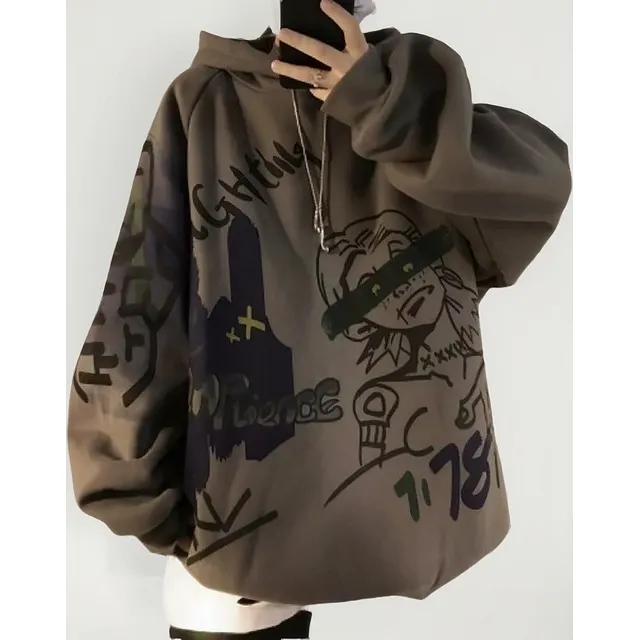 Shaoke Sudadera Street Casual Graffiti, Moda Hip-hop