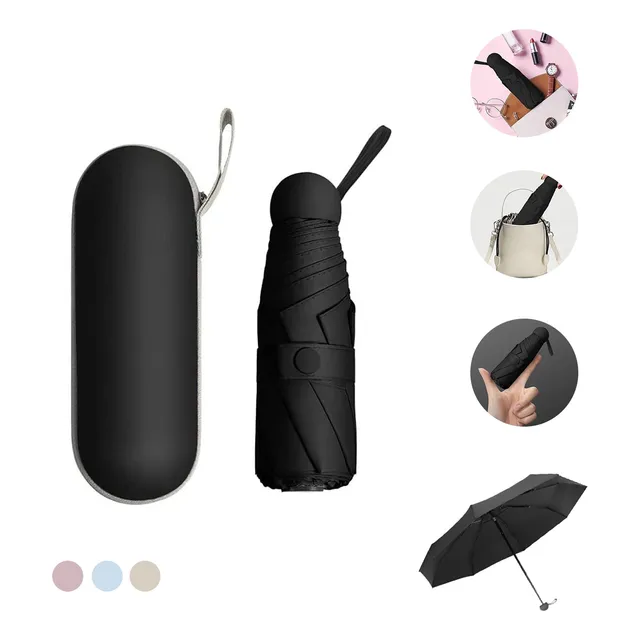 Plegable 8huesos Mini Paragua De Bolsillo Sombrilla Rayosuv