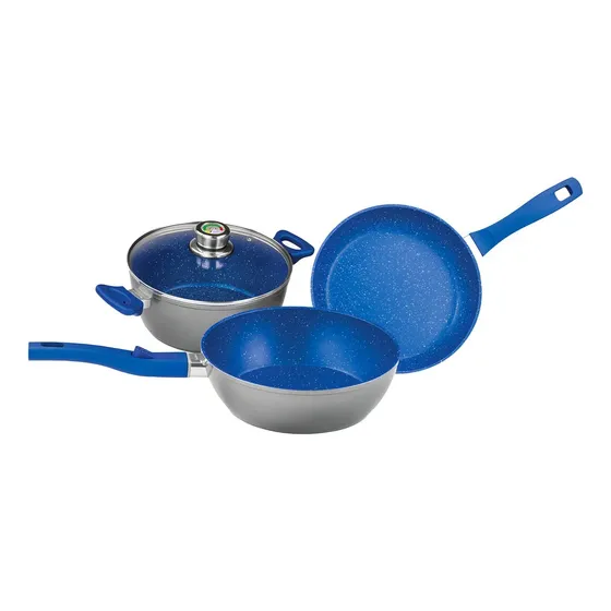 Baterías De Cocina Flavorstone Zafiro 4 Piezas Azul