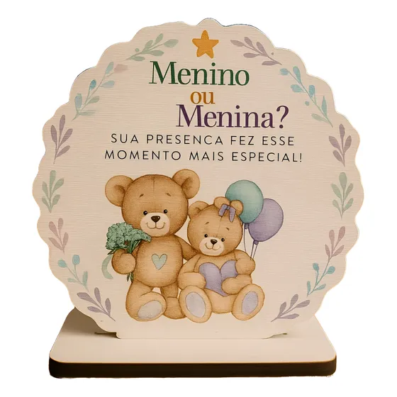 Lembrancinha Chá Revelação Mdf Chá De Bebê Bebe Lembrança