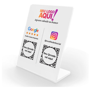 Placa AcrĂlico Personalizada 2 Qrcode Pix Insta Google Whats Placa AcrĂlico Personalizada 2 Qrcode Pix Insta Google Whats