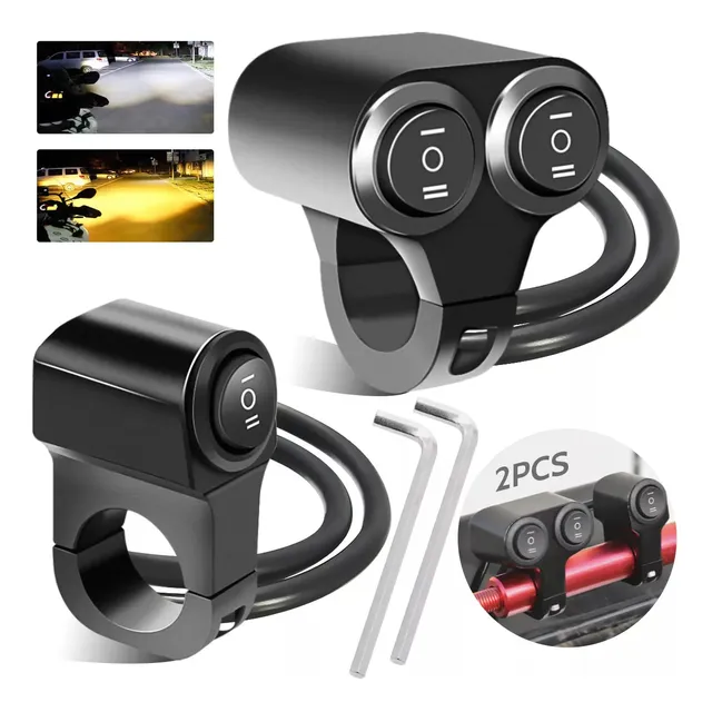 Interruptor 2 Pasos On/off Para Moto Aluminio Luces Switch