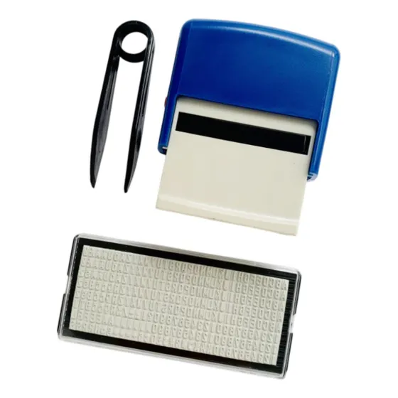 Carimbo De Impressão Do Conjunto De Carimbos 18mmx47mm Azul