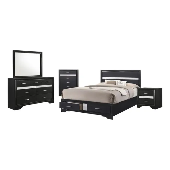 Cama Queen 5 Pieza Color Negro