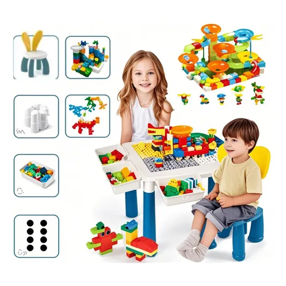 Mesa Juego De Actividades Infantil Con Bloques Creativos