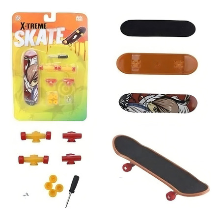 Skate De Dedo C/acessórios E Lixa Fingerboard Desmontável Rodas Amarelo Skate Variados Skate De Dedo C/acessórios E Lixa Fingerboard Desmontável Rodas Amarelo Skate Variados