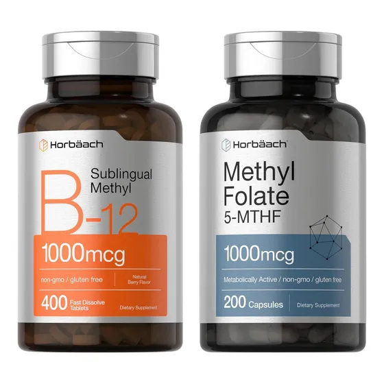 Suplemento Kit Folato De Metilo Y Vitamina B12 1000 Mcg