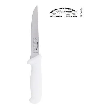 Faca Desossar Corneta Cutelaria 6 Pol Aço Inox Cabo Branco Antimicrobiano