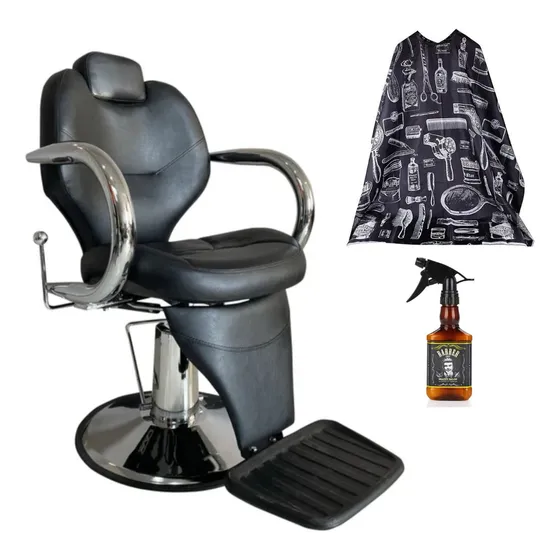 Sillon Barbero Peluquero Nuevo + Capa Y Rociador De Regalo