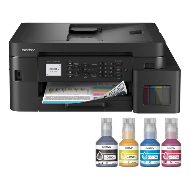 Kit De Impresora Brother Mfc-t930dw + Kit De Tinta Extra Color Negro