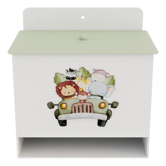 Porta Fralda Kit Higiene Mdf Quarto Infantil Safari Selva