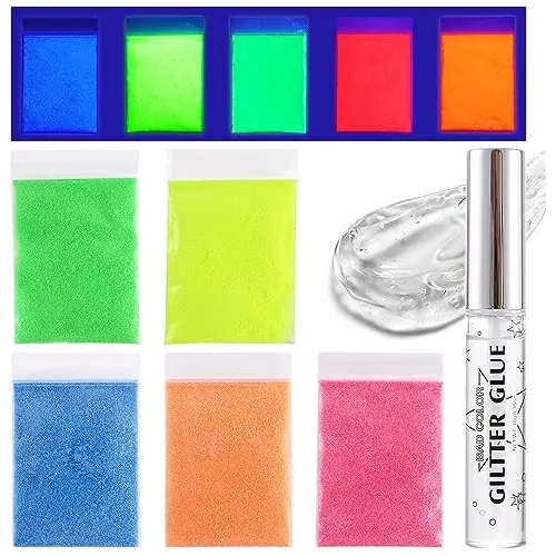 Badcolor 2 Packs Silver Gold Body Glitters + Glue 2pyth