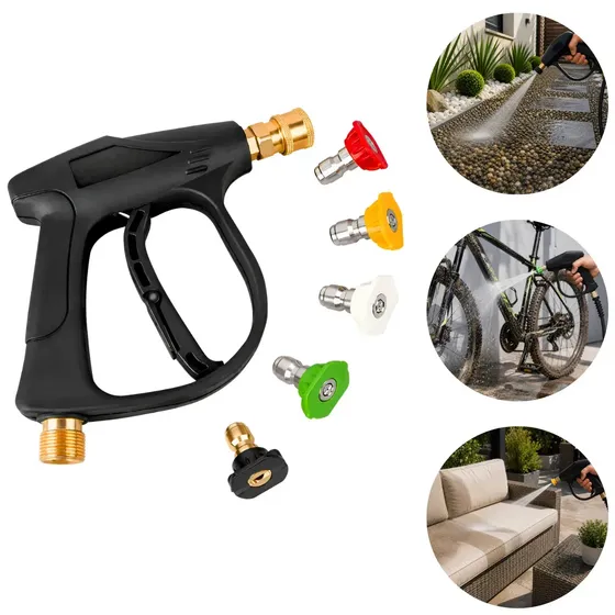 Pistola Para Hidrolavadora Alta Presión 3000 Psi 5 Boquillas Conector M22 1/4 Compatible Con Lavadoras A Presión Limpieza Klac Tools Market