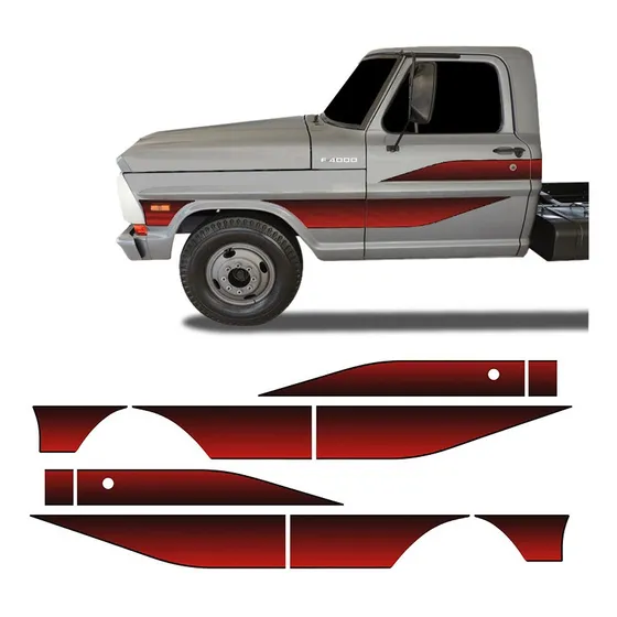 Kit Faixas Adesivos Para F4000 1989 1990 1991 1992 Vermelho Azul Cor Vermelho Sportinox