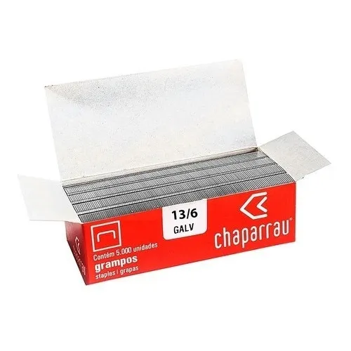 10 Caixas Grampo Galvanizado Rapid 13/6 Chaparrau 50mil Unid